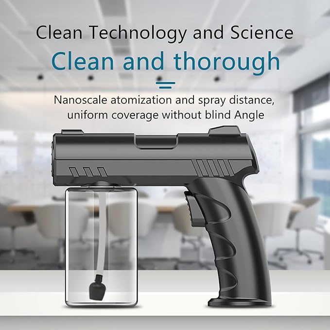 Nano Sprayer, Handheld Household Nano Atomizer, Blue Light Atomizer, Android Charging, Very Suitable for Watering Plants and Trees (Black)