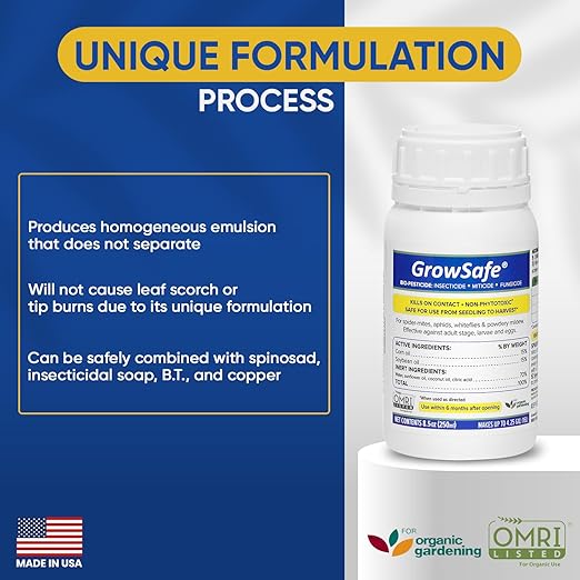 AgroMagen, GrowSafe Bio-Pesticide, Organic and Natural Miticide, Fungicide and Insecticide (8.5 fl.oz)
