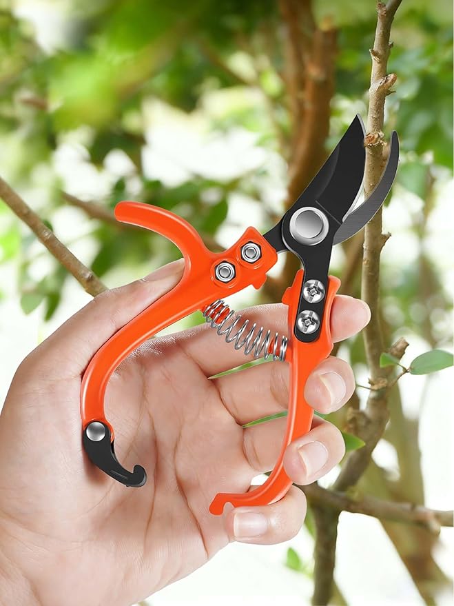 Garden Scissors&Shears Set, Gardening Clippers with Bypass and Needle-Nose Blades for Plants, Floral Scissors for Cutting Flowers Stems, Bonsa, Herbs and Buds, Pruning Snips for Trimming and Shaping