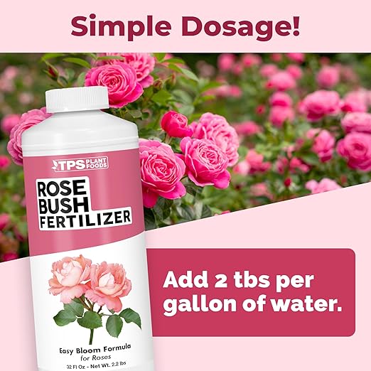 Rose Bush Fertilizer – Liquid Plant Food for More Blooms, Bigger Flowers & Stronger Stems, 32 oz