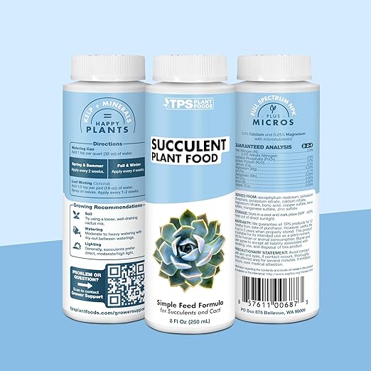 Succulent Plant Food – Liquid Fertilizer for Compact Growth, Vibrant Color & Stronger Root Development, 8 oz
