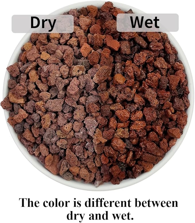 YISZM Red Horticultural Lava Rocks for Plants, 2lb Succulents Cactus Bonsai Soil Volcanic Rocks for Aquarium Outdoor Decorative Stones for Craft Projects, Vase Fillers