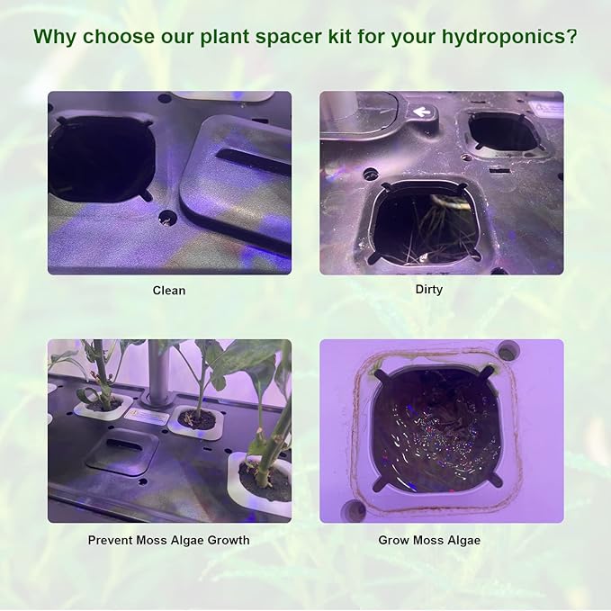 25 Pack Square Plant Spacer Kit for Hydroponic Growing System, Hydroponics Cover Lid Accessories for Indoor Garden Spacer Caps, Compatible with Idoo,QYO,LYKO and Most Square Seed Pods, Black