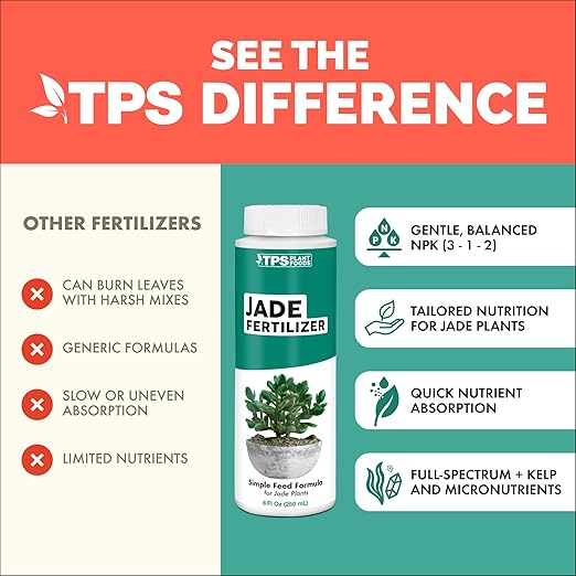 Jade Fertilizer – Gentle Liquid Plant Food for Thick Leaves, Healthy Growth & Vibrant Color, 8 oz