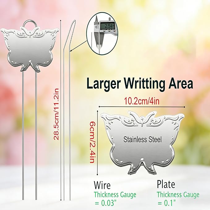 Metal Plant Labels 11in Tall 50 Pack Silver Outdoor Waterproof Garden Label Large Garden Seed Stake Tags for Flowers Fruits and Vegetables