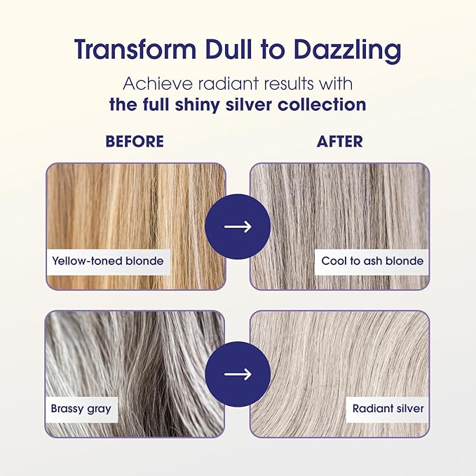 One 'n Only Shiny Silver Ultra Shine Spray - Purple Hair Shine Spray & Brightening Gloss with UV and Thermal Protection - Blonde Hair Care to Enhance Color & Restore Damage (4 oz)