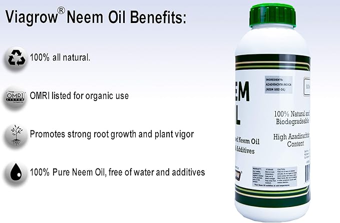 Viagrow® 32 oz. Organic Cold Pressed Neem Oil Seed Extract Natural Plant Protection (1-Pack) / A Product of The Harvest Company™