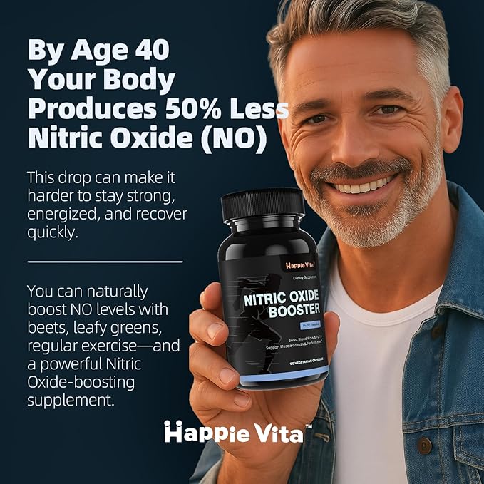 Nitric Oxide Booster Supplement with L Arginine and L Citrulline Essential Amino Acids and Beet Root Extract, CoQ10, Energy, Heart Health, Muscle Growth & Circulation Support, 90 Capsules