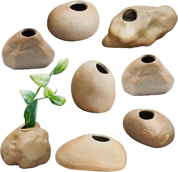 Norme 8 Pcs Aquarium Plant Holder Fish Tank Plants Holder Aquatic Plant Pots Holders Aquarium Ceramic Plants Anchors Weighted Aquariums Planters for Fish Tank Decoration Aquascaping Decorations