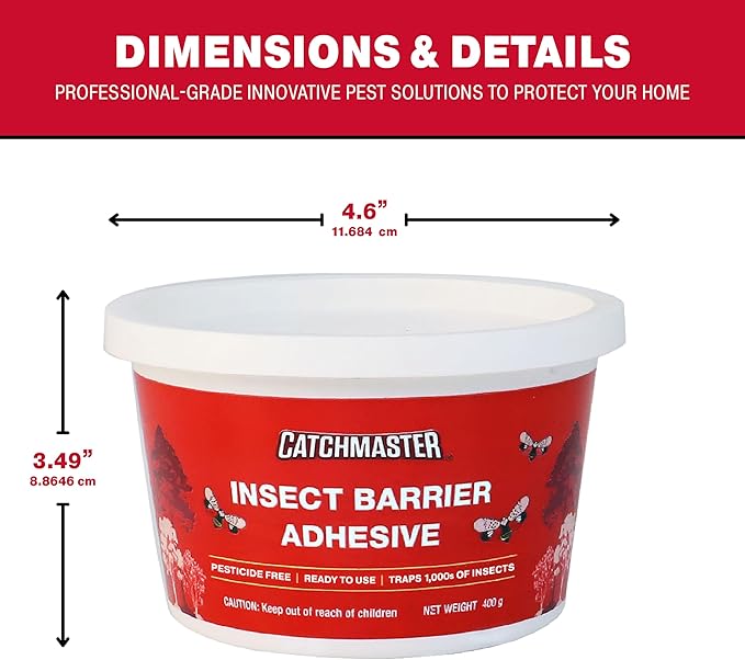 Catchmaster Tree Banding Insect Barrier 6Pk, 15oz Pails, Lanternfly & Ant Traps, Outdoor Adhesive Crawling Insect Trap to Protect Trees, Fruit & Plants