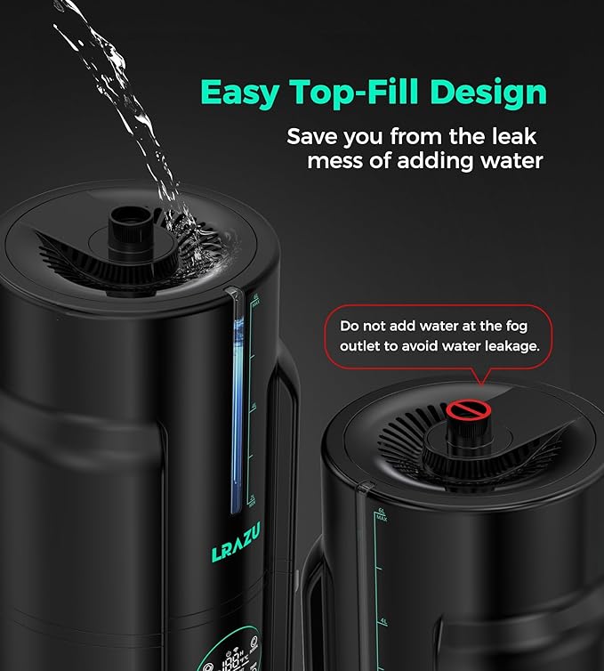 6L/1.6 Gal Reptile Fogger Humidifier, Misting System for Reptiles with Extendable Targeting Hose, 400 mL/h Plants Humidifier with Precise Temp & Humidity Probe for Grow Tent, Greenhouse, Growers