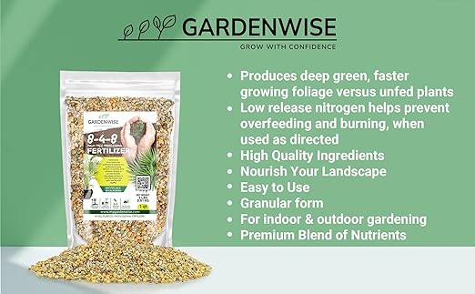 Gardenwise 8-4-8 Professional Palm Tree Fertilizer Plant Food; for Indoor Potted Plants and Outdoor Landscape Palm Trees; Quick-Release Nitrogen Fertilizer and Continuous Feeding (5 QUARTS)