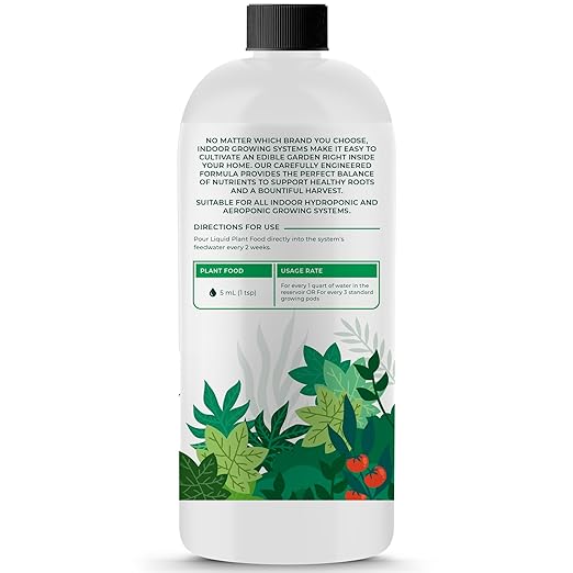 16oz Aeroponics & Hydroponics Liquid Plant Food - Up to 48 Feedings - Rich in Hydroponic Nutrients, Ideal Hydroponic Plant Food & Liquid Fertilizer for Indoor and Outdoor Hydroponics Growing Systems