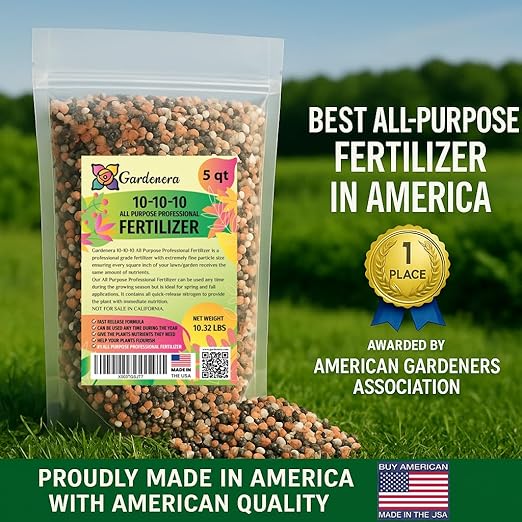 𝐁𝐄𝐒𝐓𝐒𝐄𝐋𝐋𝐄𝐑 10-10-10 Plant Fertilizer Slow Release | 10 10 10 All Purpose Fertilizer for Fruit Trees, Evergreens, Vegetables, Arborvitae, Fig Trees, Shrubs, Pines, Oaks, Flowers [10 Quarts]