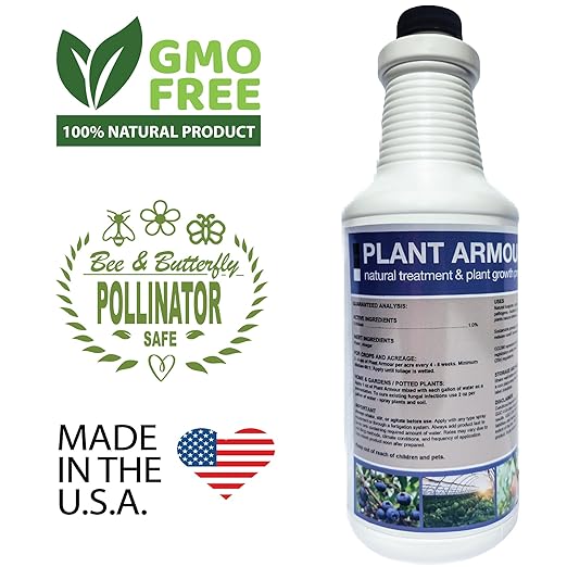 GGO Plant Armour – Natural Plant Disease Control & Growth Promoter with Chitosan – Concentrated Solution for Lawns, Potted Plants, Fruits, and Vegetables – Easy-to-Use, Non-GMO, Made in USA