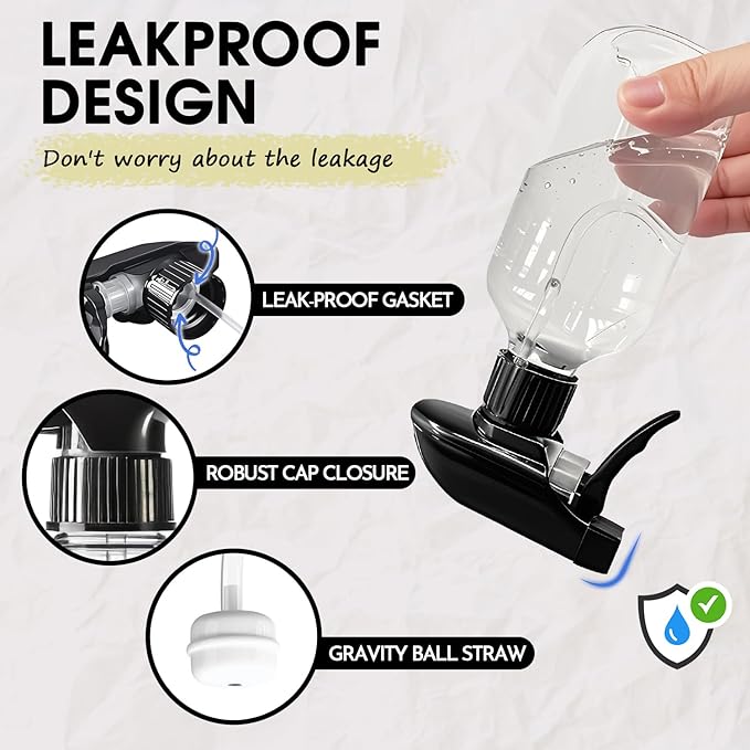 2 Packs Plastic Spray Bottles 360°Water Spray Bottle for Cleaning - 10 oz/300 ml Upside Down Spray Bottle Refillable Small Squirt Bottle with Adjustable Nozzle for Hair, Cooking, Plant, Pet (Green)