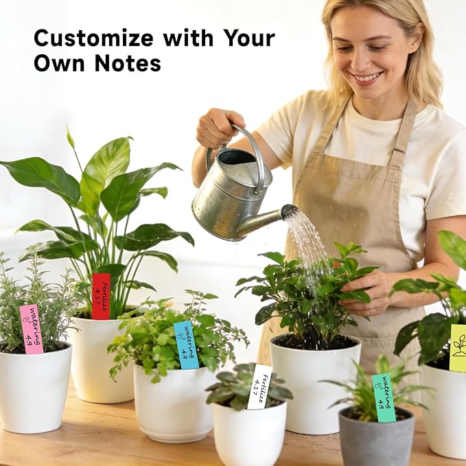 KINGLAKE Plant Labels 4 Inch - 300 Pcs Plastic Plant Tags Nursery Garden Labels Plants Markers for Outdoor Garden Waterproof Multicolored Plants Name Tags for Seedlings with Permanent Marking Pen