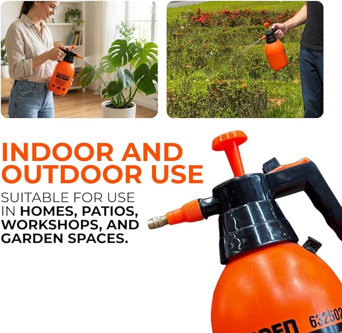 Half Gallon (0.53 Gallon / 68oz) Pump Sprayer, Handheld Garden Sprayer for Plants, Lawn Care & Cleaning, Adjustable Copper Nozzle