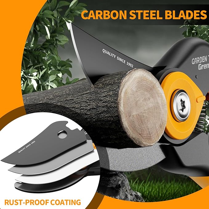 GrenPRO Bypass Pruning Shears 8.6", Heavy Duty Garden Clippers Handheld Cuts 1.38" Hardwood, Sharp SK5 Titanium Blades for Rust-Proof & Non-Stick, Ergonomic Garden Scissors for Plant Flower
