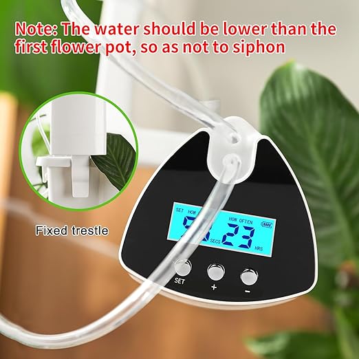 Automatic Plant Waterer Indoor | Drip Irrigation System with LED Display, Self-Priming Pump & 10 Drip Emitters
