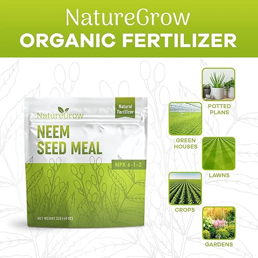 Neem Seed Meal - Organic Fertilizer for Healthy Plant Growth and Soil Health (24 Pounds)