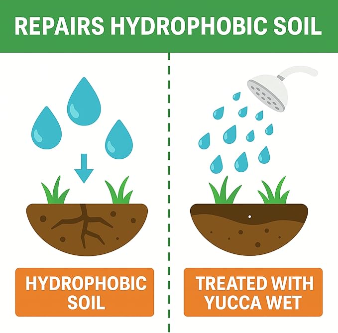 Wetting Agent - Surfactant - Liquid Yucca Extract for Plants, Lawns & Soil - All Natural Plant Thirst Quench - Liquid Aeration Ground Loosener - 1 Gallon Concentrate
