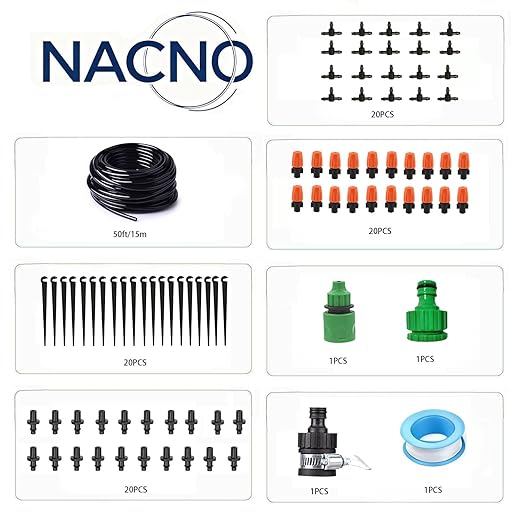 Drip Irrigation System，1/4" Blank Distribution Tubing Watering Hose, DIY Micro Sprinkler Automatic Plant Waterer for Garden, Greenhouse, Raised Bed, Patio & Outdoor Plants （50FT