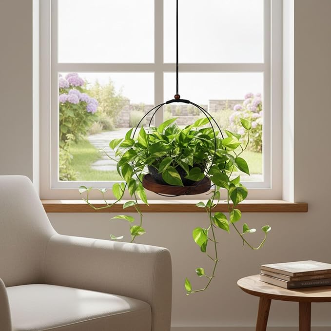 Hanging Planters for Indoor Plants,Black Hanging Plant Holder,Metal Plant Hanger Indoor for Home Garden Office Decor(Pots Not Included)