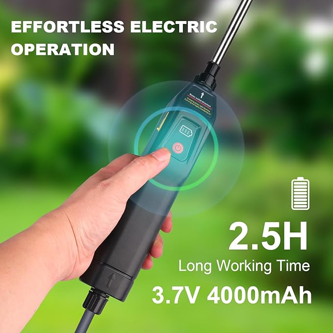 Battery Powered Garden Sprayer 3.2 Gallon Electric Pump Backpack Sprayer with USB Rechargeable Handle, Telescopic Wand, Adjustable Strap and 4 Mist Nozzles for Yard, Lawn, Cleaning 12L