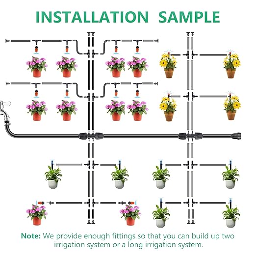 240FT Drip Irrigation System Kit, Drip Irrigation System for Garden with 1/4" Irrigation Tubing DIY Saving Water Automatic Watering System for Greenhouse, Yard, Lawn, Plant