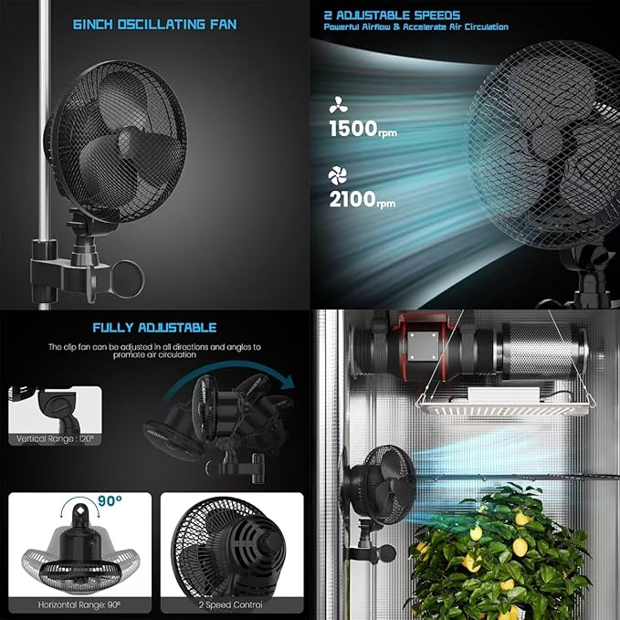 4X4 Grow Tents Kit Complete, 25 Enhance Large Grow Tents Complete System for Indoor Plants,Tent+LED Light+Fan Filter Sets+Clip Fan+HUMIDIFER+Heater+DRIP Sets (48X48X72 Grow Tent KIT)