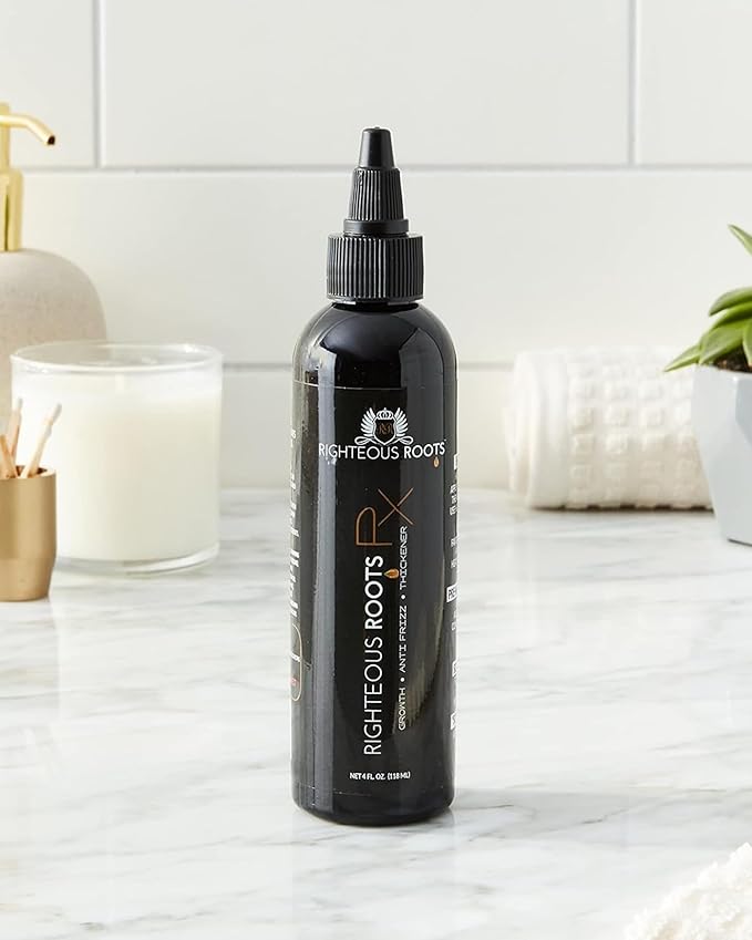 Righteous Roots Rx Hair Oil - Growth Booster, Anti-Frizz and Thickener for Beard, Curly, Wavy and Natural Hair (Previously known as Hair RX) (2 fl OZ)