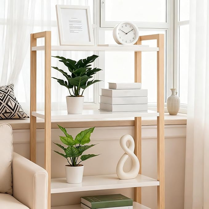 2PCS 12.2" Tall Artificial Monstera Plants for Office, Fake Plants Artificial Potted Plant Bathroom Decor Indoor Faux Tropical Plant Realistic Artificials for Home Office Table Bathroom Shelf Desktop
