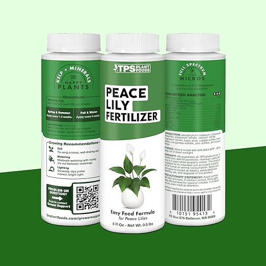 Peace Lily Fertilizer – Liquid Plant Food for More Blooms, Deep Green Leaves & Healthy Root Development, 32 oz