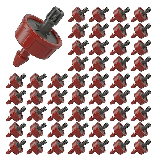 0.75 GPH Pressure Compensating Drippers: 50 Pack Drip Irrigation Spot Watering Drippers Constant Flow Drip Irrigation Parts Drip Emitters for Garden Irrigation System