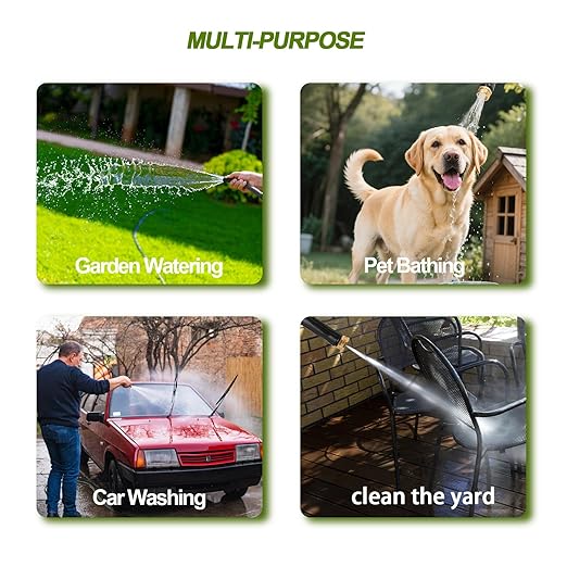 Garden Hose 50FT, Non-Expanding Water Hose, Tangle-Free Hose with 3/4" Leak-Proof Fittings, Ultra Lightweight, Burst-Resistant, Flexible Hose for Yard, Lawn, Outdoor Use with Bonus Soil Moisture Meter