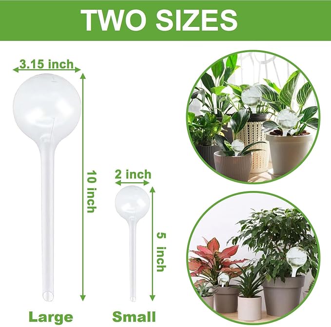Plant Watering Globes, Self Watering Bulbs for Indoor & Outdoor Plants, Plastic Self-Watering Balls Irrigation Device Automatic Water System (Clear, Small 10 Pack)