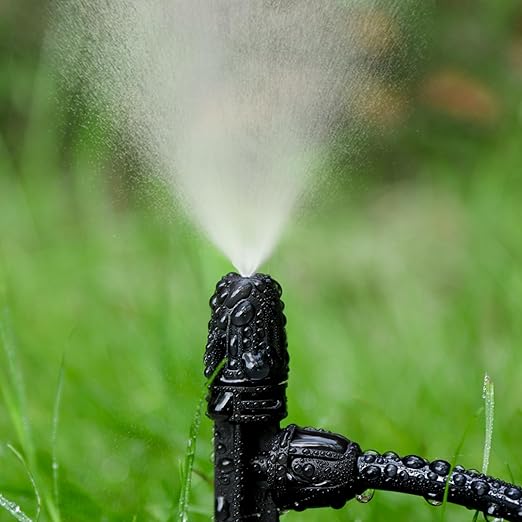 20 Pcs Drip Irrigation Misting Spray Emitters,360 Degree Adjustable Atomizing Nozzles Drip Line Misting Emitters for 1/4" Irrigation Tubing Micro Drip Misting Sprinkler for Garden Watering System