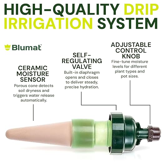 Blumat Drip Irrigation System - Tropf Automatic Plant Watering Devices - Universal Garden Watering System Kit - Easy Setup -Saves Water and Ensures Healthy Growth - 6 Pack
