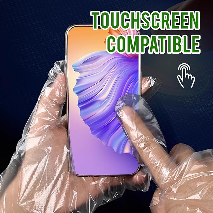 Disposable TPE Gloves Latex-Free Powder-Free BPA-Free Food Safe 100/400 Packs for Food Handling, Gardening, Cleaning