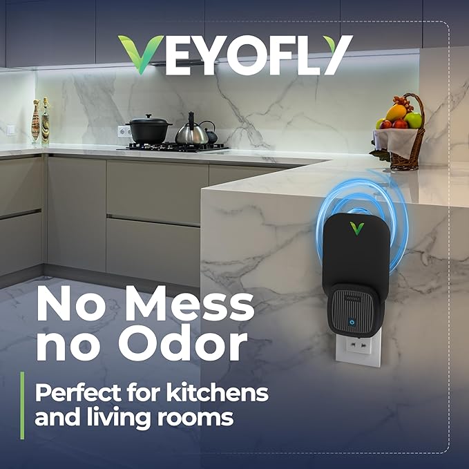 VEYOFLY Fly Trap Indoor, Fruit Fly Traps for Indoor, (1 Device + 3 Refills) Gnat Traps for House, Fly Catcher, Plug in Light Flying Insect Trap, Bug Light Killer, Fly Trap