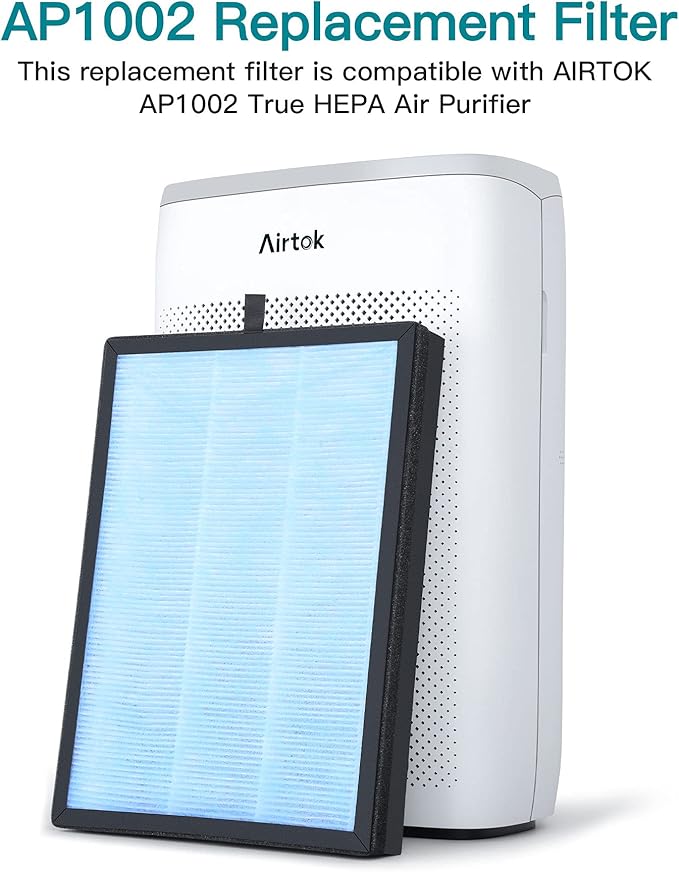 AIRTOK Air Purifier AP1002 Replacement Filter, H13 True HEPA