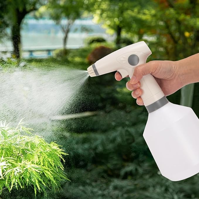 Electric Plant Sprayer, 1L Portable Automatic Garden Sprayer, USB Rechargeable Battery Powered with Adjustable Mist Nozzle for Cleaning Home, Gardening