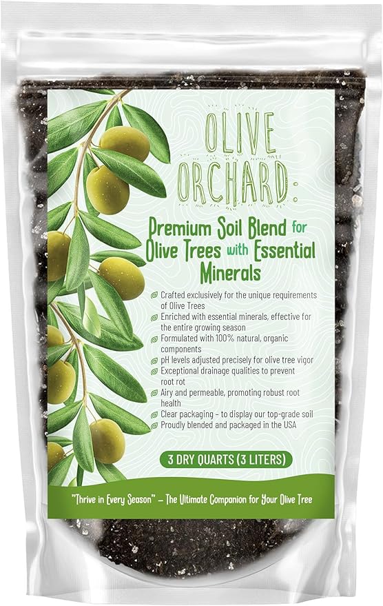 GARDENWISE Organic Olive Tree Potting Mix – Fast-Draining, Nutrient-Rich Soil for Indoor & Outdoor Olive Trees – Mediterranean Plant Care – Long-Lasting Formula (1 Quart)