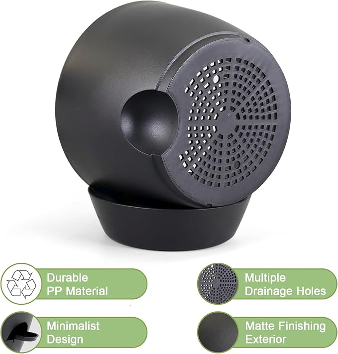 WSMKSZ 12/10/9 inch Large Self Watering Pots, Planter, Plant Pots with Mesh Drainage Holes for Indoor Outdoor Garden Plants, Plastic Flower Pots with Removable Deep Reservoir, Black