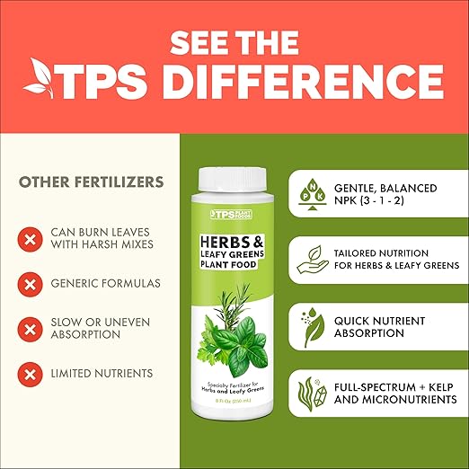 Herb Plant Food – Liquid Fertilizer for All Edible Herbs, Supports Faster Growth, Lush Leaves & Better Flavor, 1 Gallon