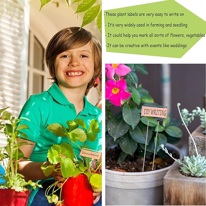 30-Pack Copper Plant Markers Metal Plant Labels 6in&10inch Plant Markers for Outdoor Plants, Garden Markers Plant Labels for Seedlings Herbs Flowers Vegetables Tree Tags Gardening Gifts