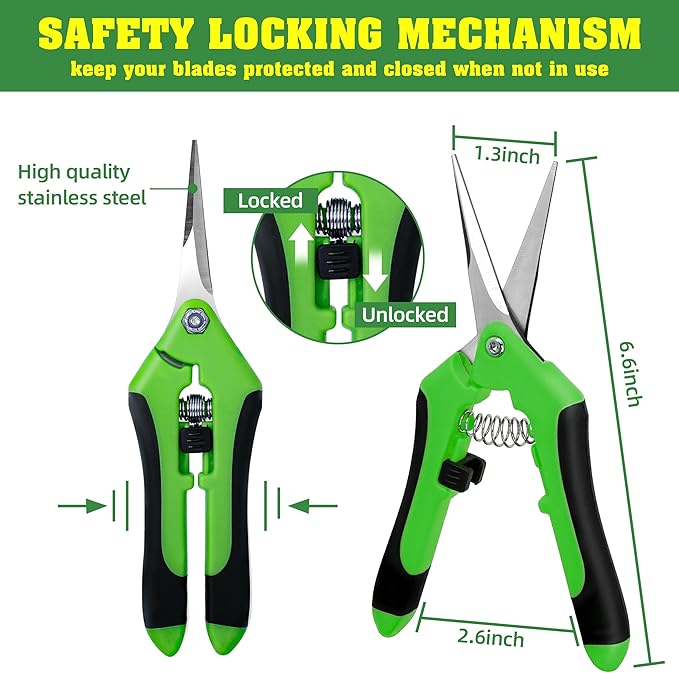 EWPJDK 4 Pack Garden Shears, Stainless Steel Shears Gardening Tools, Scissors, Garden Clippers, Pruning Shears for Gardening Shears & Scissors (Green)