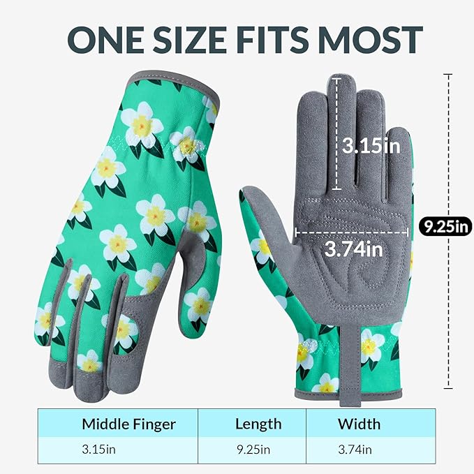 Baidast Gardening Gloves for Women, Breathable Leather Garden Gloves with Grip, Thorn Proof Work Gloves