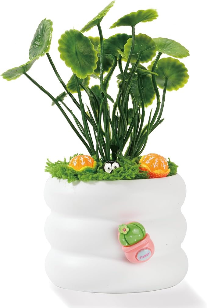 Mini Potted Fake Plants Artificial Plastic Eucalyptus Plants Centerpieces for Table Home Office, Style G